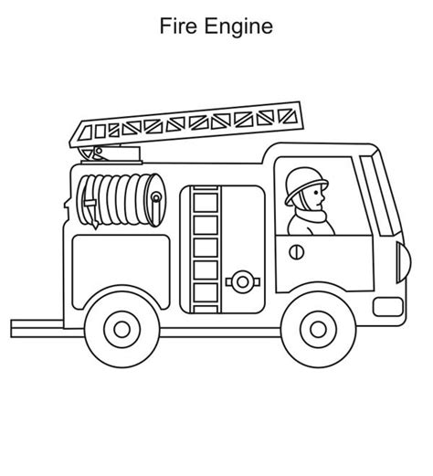 Learn About Fire Truck And Firefighter Coloring Page