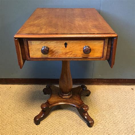Victorian Small Drop Leaf Side Table With Two Drawers Circa 1860