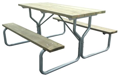 Picnic Table With Galve Steel Frame Rosendale Picnic Tables