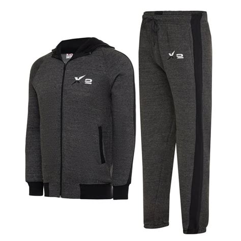 X 2 Men Track Suits 2 Pieces Set Full Zip Sweatsuit Men Hooded