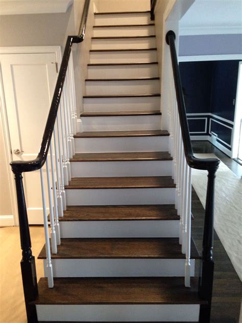 Hardwood Stairs With White Risers / DIY Stairs - Dark Treads and White Risers | Hometalk - Dark 