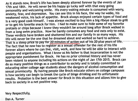 Brock Turners Fathers Letter Of Opposition To His Sentence Is Tone