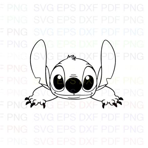 Free 285 Disney Stitch Face Stitch Outline Svg Svg Png Eps Dxf File