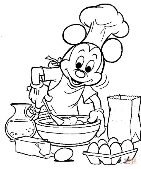 Color over 4,514+ pictures online or print pages to color and color by hand. Mickey Is Cooking coloring page | Free Printable Coloring ...
