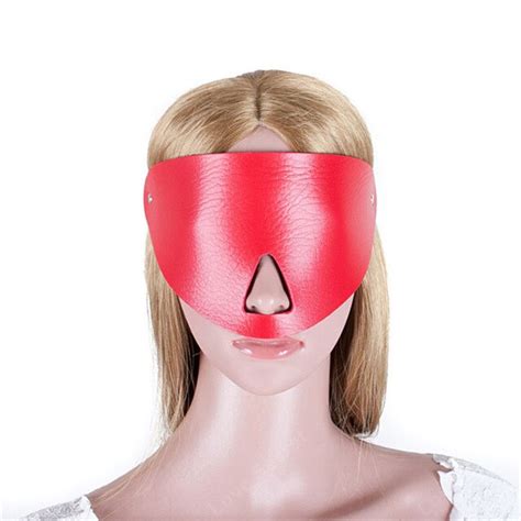 Sex Blindfold Mask Sandm Pu Leather Bondage Restraints Erotic Toys