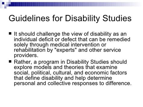 Disability Studies A Basic Overview