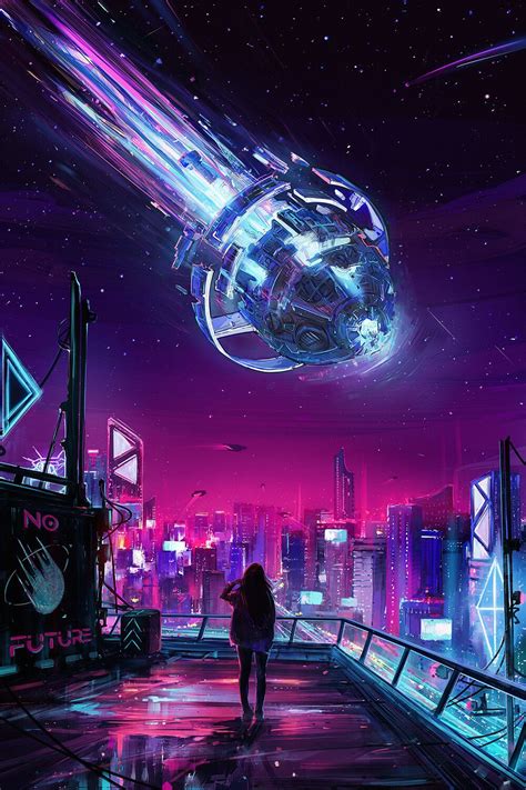 By Alena Aenami Cyberpunk City Cyberpunk Aesthetic Futuristic Art