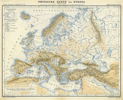 Europa Physische Karte Physische Karte Von Europa Art Print