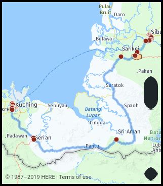 The chart below shows up to date information. What is the distance from Kuching Malaysia to Sibu ...