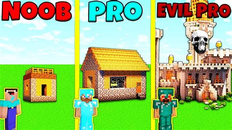 Minecraft Battle Noob Vs Pro Vs Evil Pro Villager House Build