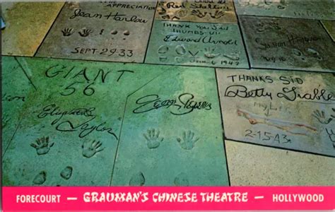 Vintage Forecourt Graumans Chinese Theatre Handprint Hollywood Ca