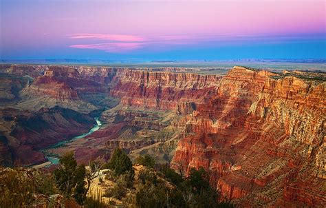 The Sky Sunset Mountains Rocks Desert Usa Grand Canyon Arizona