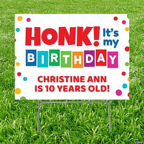 Personalized Honk Its My Birthday Yard Sign Oriental Trading