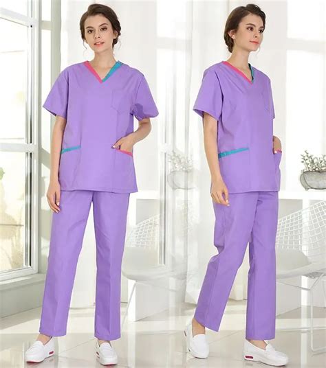 New Women Medical Scrub Sets Nurse Hospital Uniforms 100f Cotton Lab