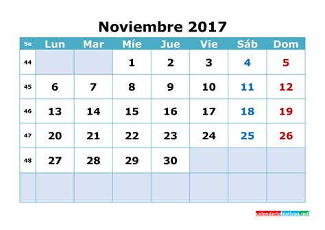 Calendario imprimible gratis Noviembre | 2019 2018 Calendar Printable