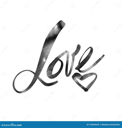 love calligraphy inscription modern brush calligraphy love stock illustration illustration