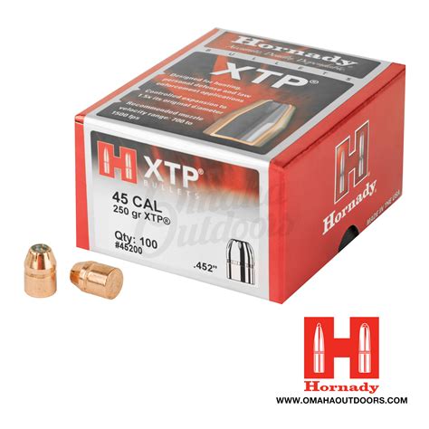 Hornady Xtp 45 Caliber 452 Bullets 250 Grain 100 Round Box In Stock