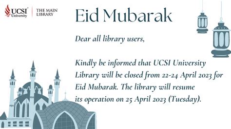 Closure Notice Eid Mubarak