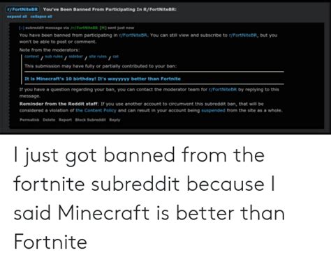 Rfortnitebr Youve Been Banned From Participating In Rfortnitebr Expand