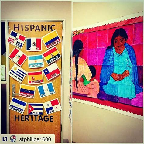 Spanish Speaking Countries Flags Classroom Décor Labeled Banners Hearts Hispanic Heritage