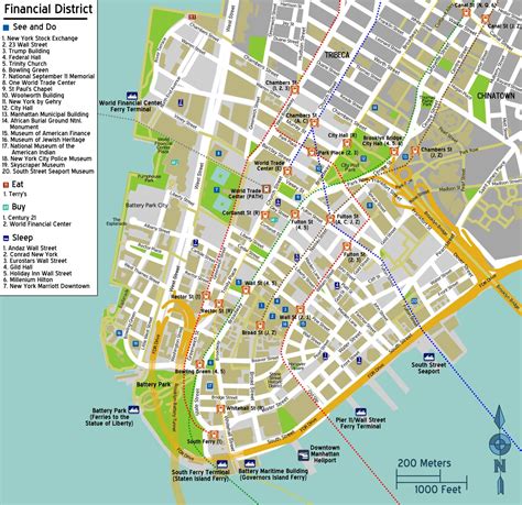 Downtown Manhattan Map Map Of Downtown Manhattan New York New York