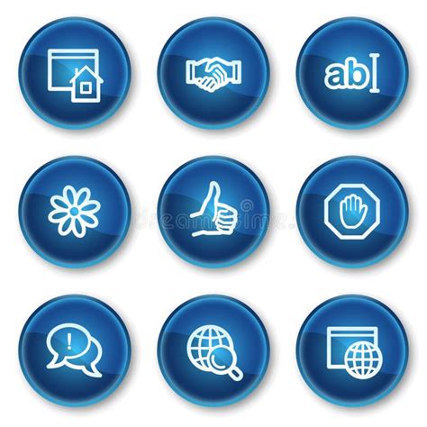 Internet Web Icons Set 1 Blue Circle Buttons Stock Vector