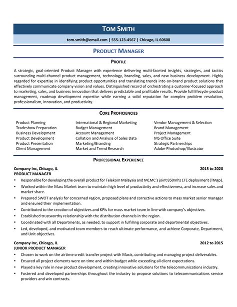 Product Manager Resume Example And Template For 2021 Zipjob