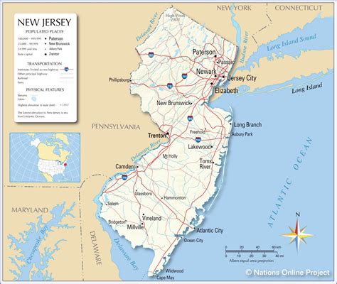 New Jersey Nj Gray Political Map The Garden State Stock Illustration
