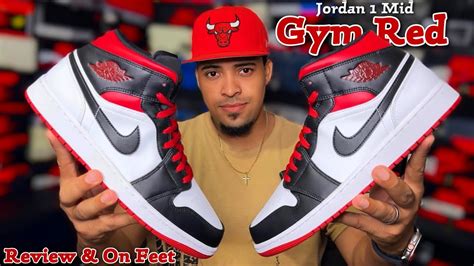 new jordan 1 mid gym red review and on feet youtube