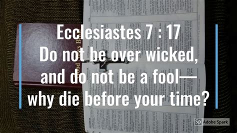 Bible Verse Ecclesiastes 716 18 Youtube