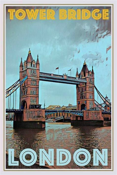 Tower Bridge London England 🇬🇧 London Travel Poster Tower Bridge