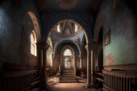 Premium Photo The Abandoned Church Has Been Left To Rot Its Shadowy