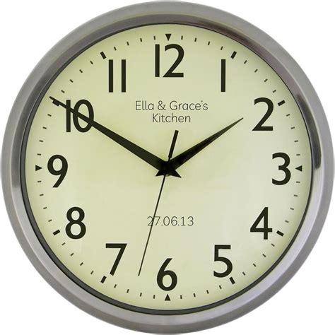 Personalised Retro Chrome Wall Clock With Silent Sweep Hands 30cm