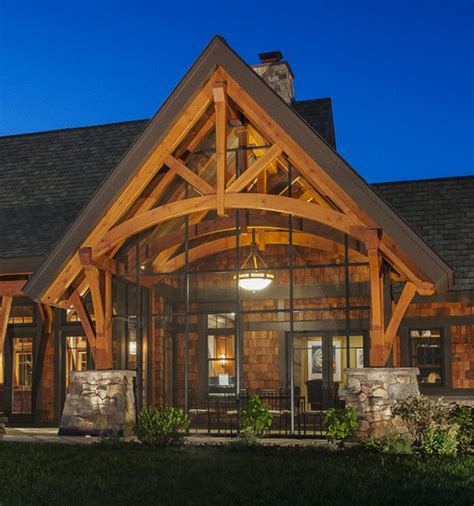 A timber frame home is precision crafted so that each piece fits together perfectly as part of an ornate puzzle. Timber Frame Timber Frame Porches | New Energy Works ...