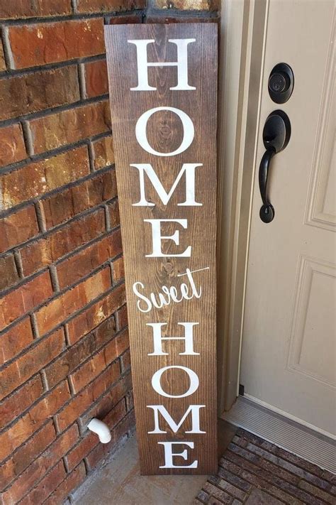 Front Porch Sign Vertical Home Sweet Home Outside Decor Etsy Front