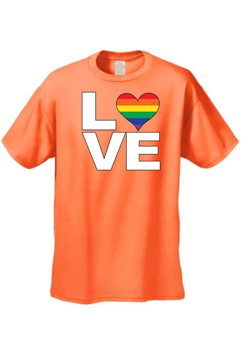 Unisex T Shirt Lgbt Rainbow Heart Flag Gay Lesbian Love Pride