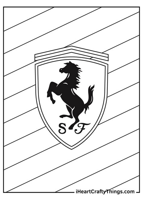 √ Ferrari Logo Coloring Pages Emblem Of Ferrari Coloring Page