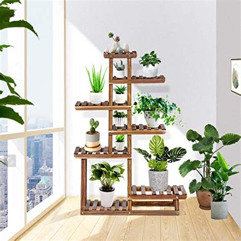 Tooca Wood Plant Stand Indoor 44 7 Tier Outdoor Tall Plant Stand
