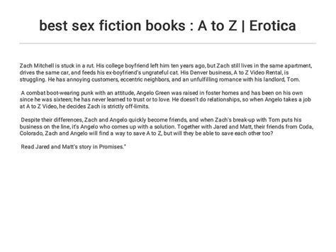 Best Sex Fiction Books A To Z Erotica