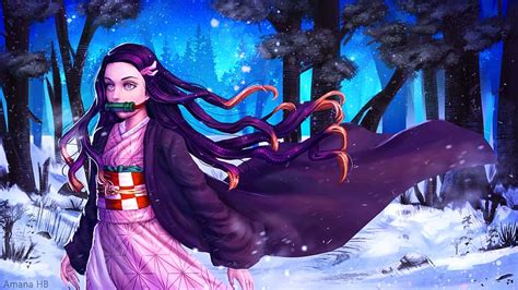 1920x1080px 1080p Free Download Anime Snow Forest Kimono Nezuko