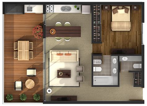 Layout De Um Apartamento Estilo Estúdio Plantas De