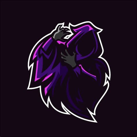 Grim Reaper Esport Gaming Modèle De Logo De Mascotte Vecteur Premium