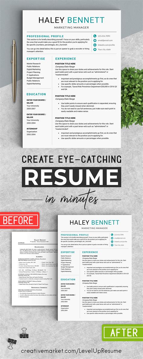 Editable Resume Template Ms Word Resume Templates Creative Market