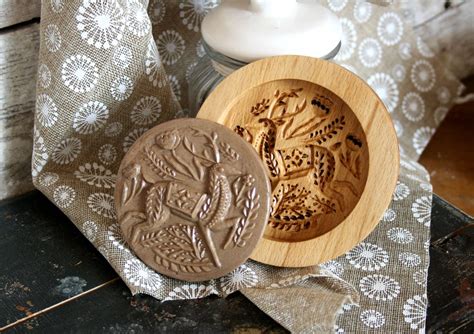 Cookie Stamp With Deer Bake T For Her Engraved Wood Mold Etsy