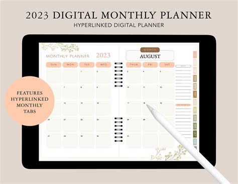 2023 Digital Planner 2023 Monthly Planner 2023 Dated Planner