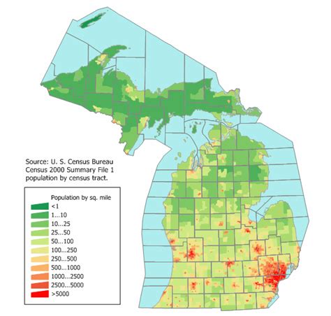 Map Of Michigan Population Density Online Maps