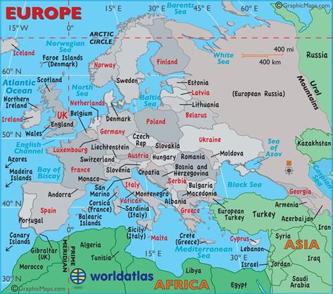 Enchantedlearning.com label the countries and major bodies of water in europe label the european map below click here for a list of most european countries/areas. Large Map of Europe, Easy to Read and Printable