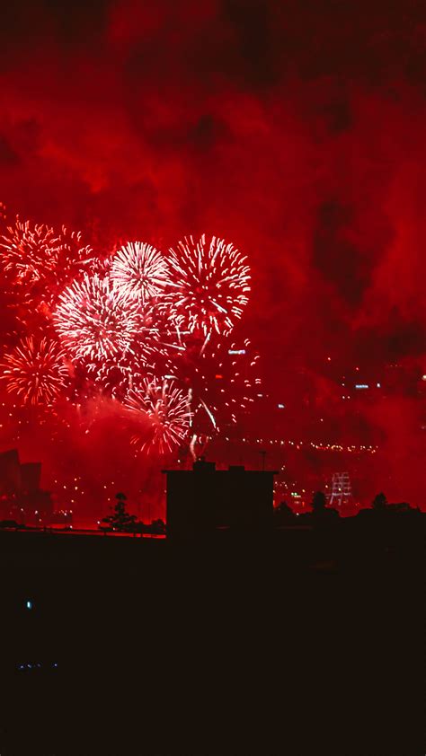 1440x2560 Fireworks Red Evening Festival Explosion 4k Samsung Galaxy S6