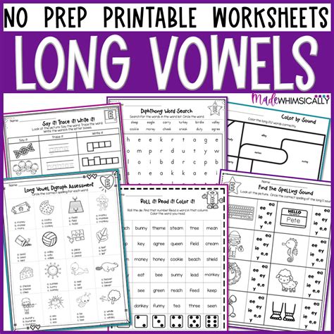 Long Vowel Worksheets Vowel Team And Cvce Printables And Phonics