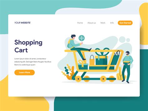 Landing Page Template Of Shopping Cart Illustration Concept Modern Flat Design Concept Of Web